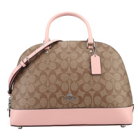 COACH 蔻驰 女包 贝壳包 女士PVC配皮手提单肩斜挎贝壳包 欧美实施