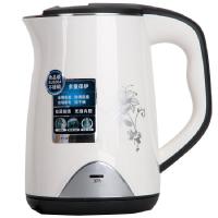 得力0765电热水壶(白+深灰)(个)1.5L外塑内钢烧水壶 家用不锈钢电水壶 自动断电水壶 保温水器 保温壶