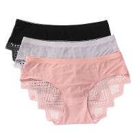 红豆居家(Hodohome)女士性感蕾丝镂空无痕内裤均码三条装
