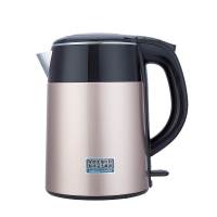 得力85606电热水壶(1.5L)(香槟色)双层不锈钢烧水壶 家用不锈钢电水壶 自动断电水壶 保温水器 保温壶