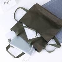 得力5571手提拉链袋(米白)文件袋 文件包 收纳 会议办公 手提商务公文包 资料袋