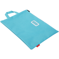 得力72446拉链袋(蓝)加厚文件 布质网格拉链袋 公文档案袋 资料袋 办公用品