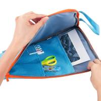 得力72449拉链袋(橘红)加厚文件 布质网格拉链袋 公文档案袋 资料袋 办公用品