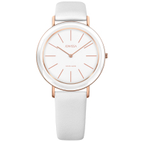 左薇莎(Jowissa)瑞士原装进口手表奥托系列女士时尚极简风格超薄大表盘石英防水腕表 J4.366L