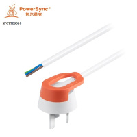 包尔星克MPCTTE9010 10A国标认证带插头电源线 白配橘 三芯电源线 1米