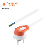 包尔星克MPCTTE9050 10A国标认证带插头电源线 白配橘 三芯电源线 5米
