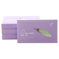 愛竹人双条条缎毛巾(薰衣草软盒) 舒适柔软 家用送礼皆宜