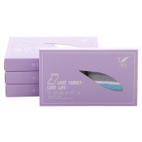 愛竹人双条条纹毛巾(薰衣草软盒) 舒适柔软 家用送礼皆宜