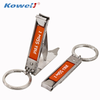 韩国(kowell)进口多功能不锈钢指甲刀单个便携小号指甲剪折叠指甲钳家用 橙色