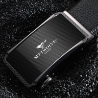 七匹狼男士皮带简约男式腰带头层牛皮自动扣商务休闲男款裤带M73821A494-01时尚