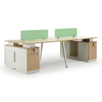 现代简约办公桌工作职员卡位对向四人位