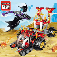 启蒙积木小颗粒封神骑士团6岁男孩拼插幻影战车城堡模型8岁儿童益智拼装玩具太公指挥车2215