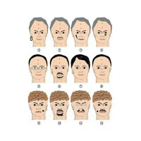 英飞力 配发身靶纸 训练打靶纸 迷彩基本色飞镖纸射击专用纸 组合头靶靶纸(20张)