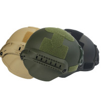 FAST盔罩战术头盔迷彩盔罩FAST盔布ACU莽纹迷彩CP迷彩魔术贴盔布 黑色训练款无防弹效果