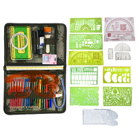 英飞力作战指挥尺标图工具套装参谋集训绘图尺子标图铅笔工具迷彩包套装 陆款迷彩布包豪华款