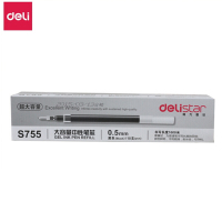 得力 (deli) s755 中性笔芯 水笔芯 替芯黑色 笔芯 0.5mm 黑色10支