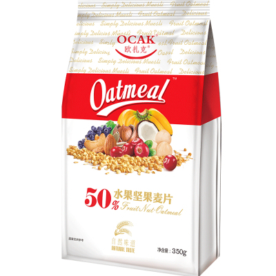 欧扎克(OCAK)50%水果坚果麦片早餐即食冲饮营养小袋装燕麦零食脆麦350g