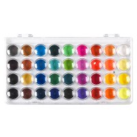 正彩(ZNCI) 6203水彩36色固体水彩粉饼颜料套装 手绘水彩画粉饼儿童颜料带画笔