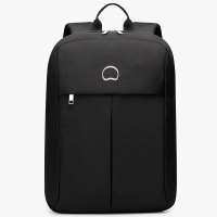 法国大使DELSEY双肩背包商务休闲男士双肩包3725黑色时尚简约