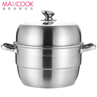 美厨(maxcook)蒸锅 食品级不锈钢32cm二层蒸锅 加厚复底汤蒸锅 电磁炉燃气炉通用MCZ826