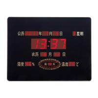科劲(KeJing) 挂钟数码万年历 电子钟客厅时钟方形大电子钟表静音铝合金边框客厅挂表