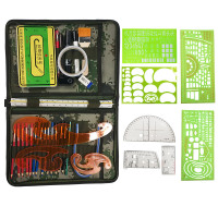 英飞力作战指挥尺标图工具套装参谋集训绘图尺子标图铅笔工具迷彩包套装 陆款迷彩布包组合一包套装 陆款迷彩布包组合一