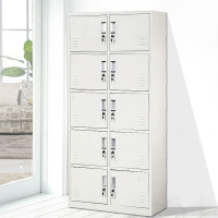 [田珍]办公室铁皮柜 加厚十门更衣柜 资料柜小柜子矮柜档案资料柜 带锁员工 钢制更衣柜