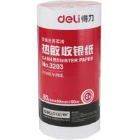 得力3203热敏收银纸(白)80mm*80mm*59m(2卷/包)(包)deli3203