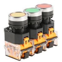 德力西 按钮 按钮,红 LAY8E-11BN 1NO+1NC 平钮 黄