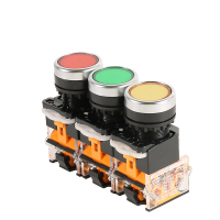 德力西 按钮 按钮,红 LAY8E-11BN 1NO+1NC 平钮 绿