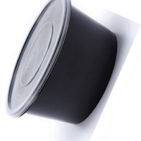 皖新龙 圆形 一次性带盖餐盒 黑色PP打包盒 625ml (单位:个) 黑色