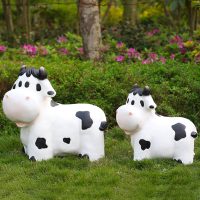 大奶牛摆件玻璃钢雕塑户外园林仿真景观装饰品