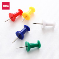 得力deli0042彩色工字钉不锈钢绘画图钉共80枚/盒办公学生文具用品
