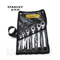 STANLEY/史丹利6件套公制双梅花双向棘轮快板TK920-23C 呆扳手套装