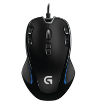 罗技（Logitech）G300s 可编程USB宏CF绝地求生英雄联盟光电LOL有线电竞游戏鼠标 黑色