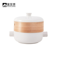 景德镇 富昱景陶瓷 日式 5L 砂锅炖锅煲汤锅砂锅多用明火石锅耐高温家用陶瓷双层蒸锅