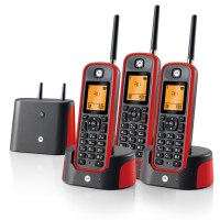 摩托罗拉(MOTOROLA)远距离数字无绳电话机 无线座机 子母机套装 办公家用 中英文显示 可扩展 O201(红色)