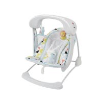 费雪Fisher-Price 2合1便携电动秋千摇椅 婴儿宝宝安抚哄睡躺摇椅 儿童玩具0-9个月 GDT69
