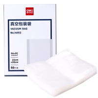 得力(deli)14912 真空机包装袋 食物真空保鲜袋 包装袋(本色)(22*30cm 50片/盒)