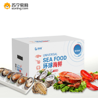 星龙港 环球海鲜大礼包萃鲜(面包蟹 龙虾 青口贝 澳鲍 石斑鱼 巴沙鱼片 鲽鱼 生蚝 多春鱼 蒜蓉粉丝贝)3830g