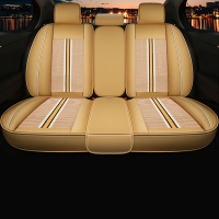 布雷什(BOLISH)五座四季通用汽车坐垫全包围夏季冰丝凉垫思域博越英朗传祺皮革车座垫车内饰品标准款温馨米