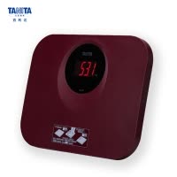 日本百利达(TANITA)家用精准体重秤电子秤 HD-394 酒红色 LED显示屏 内置高精度传感器