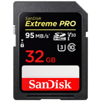 闪迪(SanDisk) V30 U3 Class10 SD卡 至尊超SDHC 32GB 读速95MB/s 写速90M