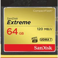闪迪（SanDisk）CF卡至尊高速CompactFlash64GB 读速120MB/s 写速85MB/s