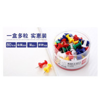 得力(deli)0042 彩色工字钉大头钉按钉桶装软木板按钉金属钉图钉 80枚/筒 12筒装