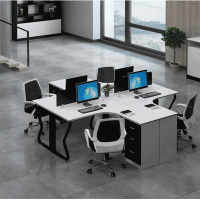 转角单人办公桌多人位职员桌时尚员工桌多人人位卡座广州电脑桌2/4/6人位