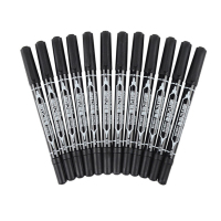 齐心(Comix)速干防水小双头油性记号笔 黑色/红色/蓝色 MK804 12支装