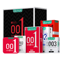 冈本001礼盒12只避孕套安全套超薄款送001小铁盒+003 6ml润滑剂组合套装 男用成人情趣计生性用品 岡本