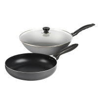 苏泊尔(SUPOR)套装锅TP1611Q两件套电磁炉通用铸铁炒锅玻璃盖不粘煎锅