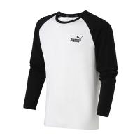 PUMA彪马男装运动休闲套头衫拼接长袖T恤运动服844640 L 84464002彪马白